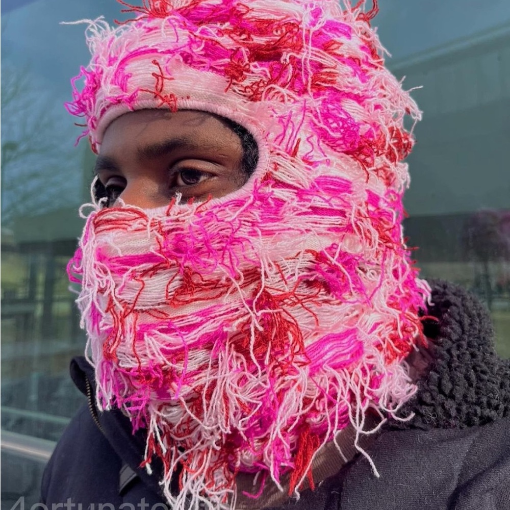 Pink Distressed Balaclava View 2